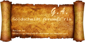 Goldschmidt Annamária névjegykártya